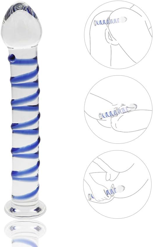 Ribbed Glass Dildo 7.67 Inch