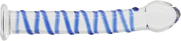 Ribbed Glass Dildo 7.67 Inch