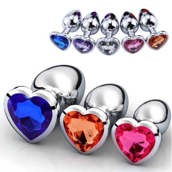 Diamond Heart Butt Plug Stainless Smooth Toys