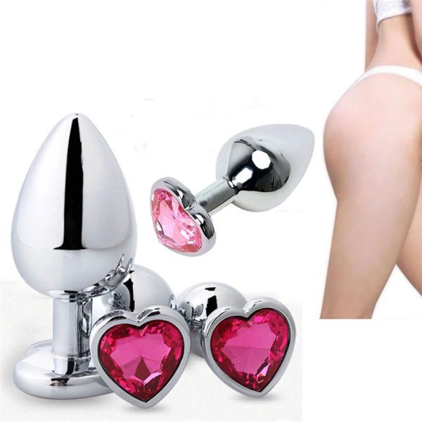 Diamond Heart Butt Plug Stainless Smooth Toys