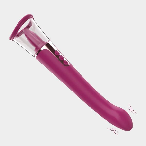 Purple Dual Sensations Tongue Licker with Dildo