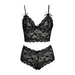 Sexy Women Lingerie Set Thin Lace Flower Printed Underwear Suit Female Adjustable Shoulder Strap Triangle Cup Bralettle