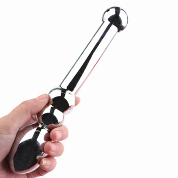 Stainless Steel Metal Dildo Anal Toys Double Ended  For Women Men