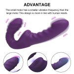 Terra - Strapless Strap on Purple Vibrating Dildo for Lesbian