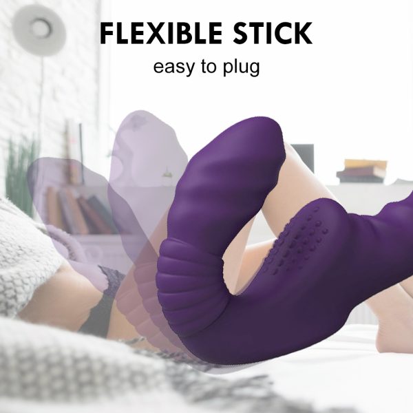 Terra - Strapless Strap on Purple Vibrating Dildo for Lesbian