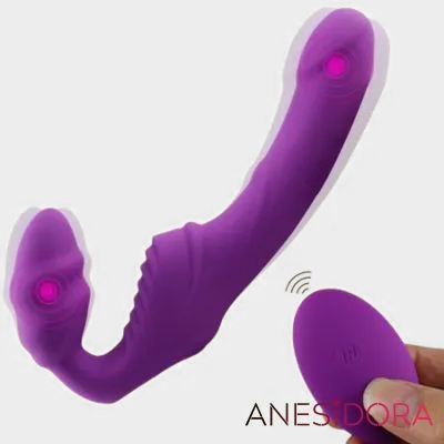 Turan - Strapless Strap-on Double Ended Wearable Vibrating Dildo