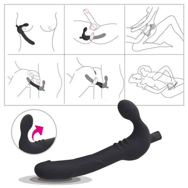 Tyche - Double Sided Strap on Vibrating Dildo for Lesbian