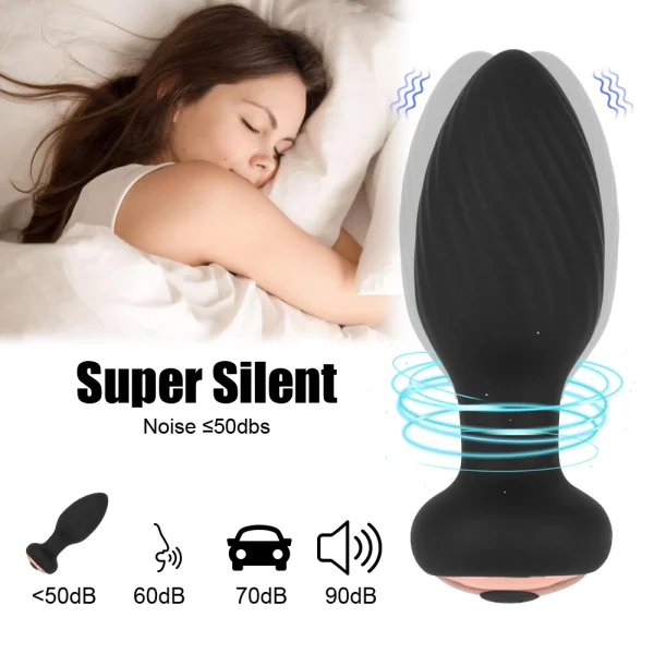 Vibrating Butt Plug With Remote Rotating Prostate Massager Ass Sex Toy