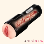 Vibrating Pocket Pussy Masturbation Cup Realistic Textured