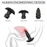 Silicone black butt plug prostate vibrating Ass sex toy