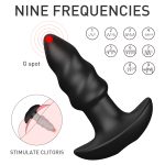 Silicone black butt plug prostate vibrating Ass sex toy