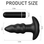 Silicone black butt plug prostate vibrating Ass sex toy