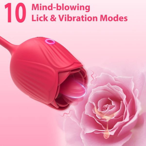 The Rose Toy with Bullet Vibrator, Rose Vibrator with Tongue