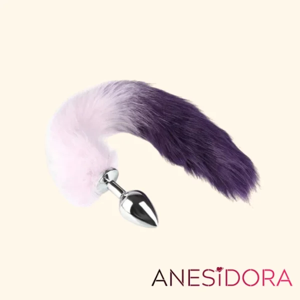 Purple Fox Tail Butt Plug Pet Play Anal Trainers