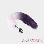 Purple Fox Tail Butt Plug Pet Play Anal Trainers