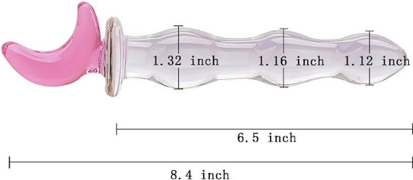 Half Moon Glass Dildo 8 Inch Crystal Wand