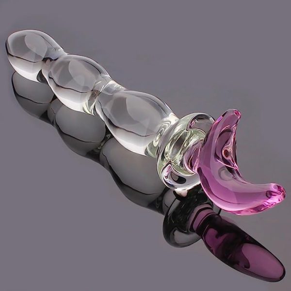 Half Moon Glass Dildo 8 Inch Crystal Wand