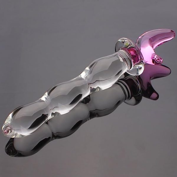 Half Moon Glass Dildo 8 Inch Crystal Wand