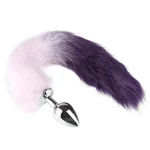 Purple Fox Tail Butt Plug Pet Play Anal Trainers