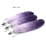 Purple Fox Tail Butt Plug Pet Play Anal Trainers