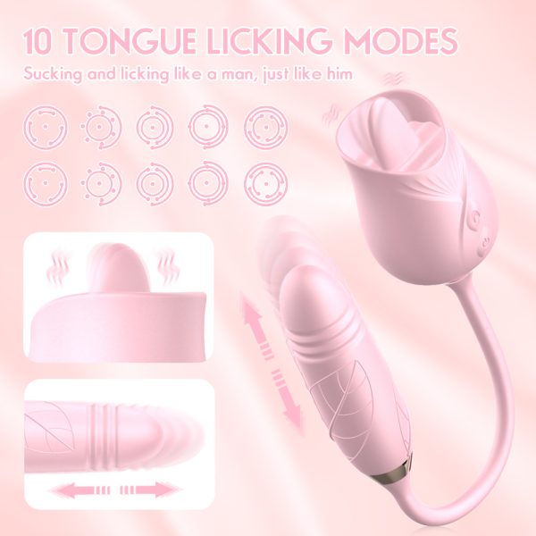 Rose Toy With Tongue and Tapping G Spot Vibrator