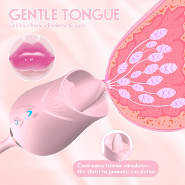 Rose Toy With Tongue and Tapping G Spot Vibrator