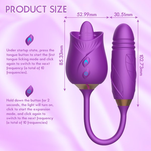 Rose Toy With Tongue and Tapping G Spot Vibrator