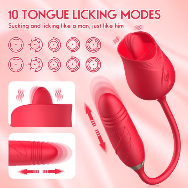 Rose Toy With Tongue and Tapping G Spot Vibrator