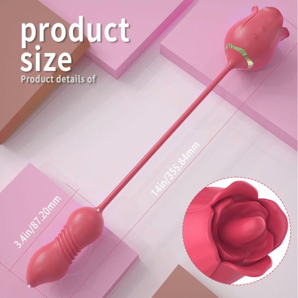 Rose Pussy Licking Vibrator with Bullet [Shipped from u.s.]