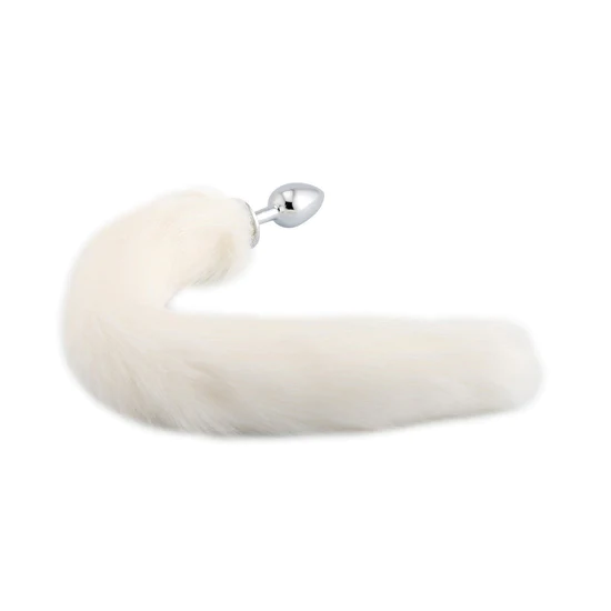 White Fox Tail Butt Plug Pet Play Anal Trainers