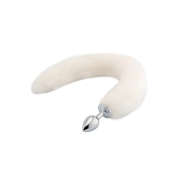 White Fox Tail Butt Plug Pet Play Anal Trainers