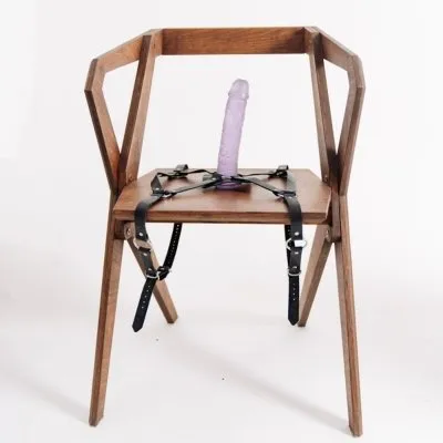 Turn an ordinary chair into a source of pleasure by sticking the dildo to it