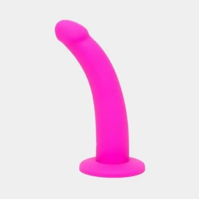 Curved Silicone Suction Cup Dildo 6 Inch