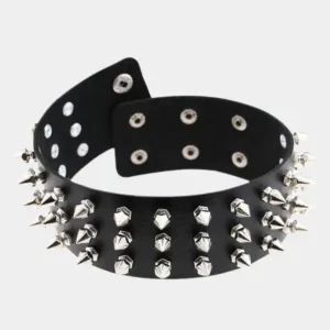 Badass Gothic-Themed Spiked Collar