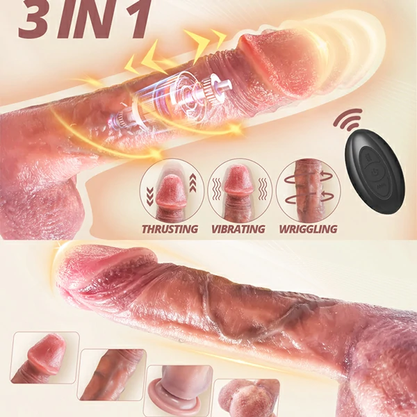 Wiggling Dildo 8.5 Inch Vibrating with Suction Cup