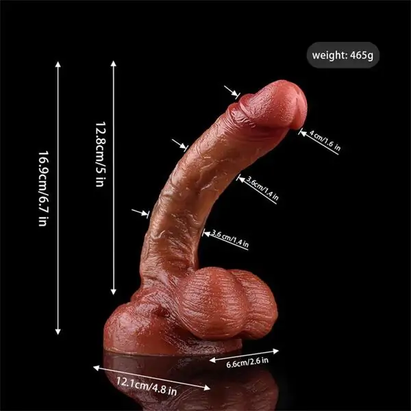 7 Inch Realistic Curved Dildo Premium Silicone