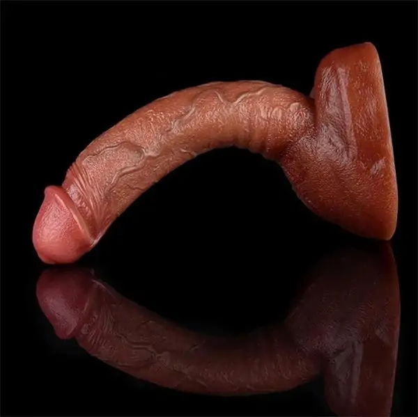 8 Inch Realistic Curved Dildo Premium Silicone