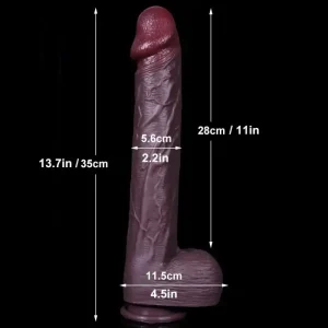 Extra Large Anal Black Dildo 13.7 Inch