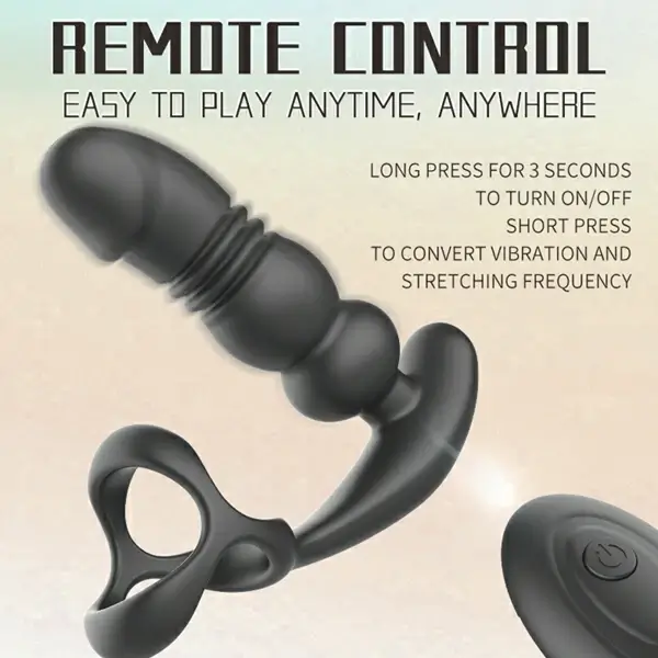 Hgod - Thrusing Anal Beads Massager with Cock Rings