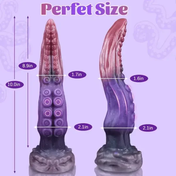 Purple Silicone Tentacle Dildo 10 Inches