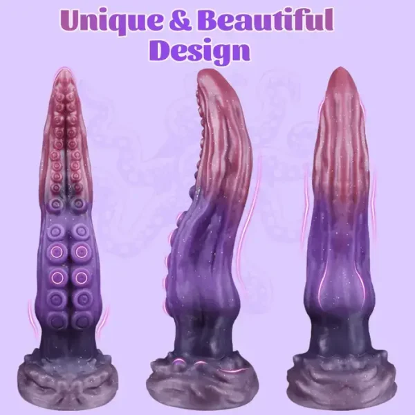 Purple Silicone Tentacle Dildo 10 Inches