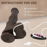 Black Thrusting Horse Dildo With Remote Control