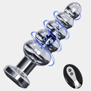 Metal Vibrating Anal Beads with Remote