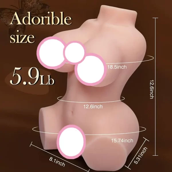 Black Torso Sex Doll Realistic Handheld