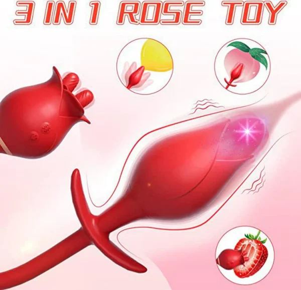 Rose Toy with Butt Plug Dual Stimulation