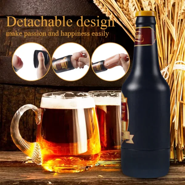 Beer Bottle - Discreet Vibrating Pocket Pussy