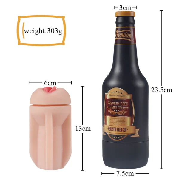 Beer Bottle - Discreet Vibrating Pocket Pussy