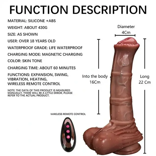 Thrusting Horse Silicone Dildo With Remote