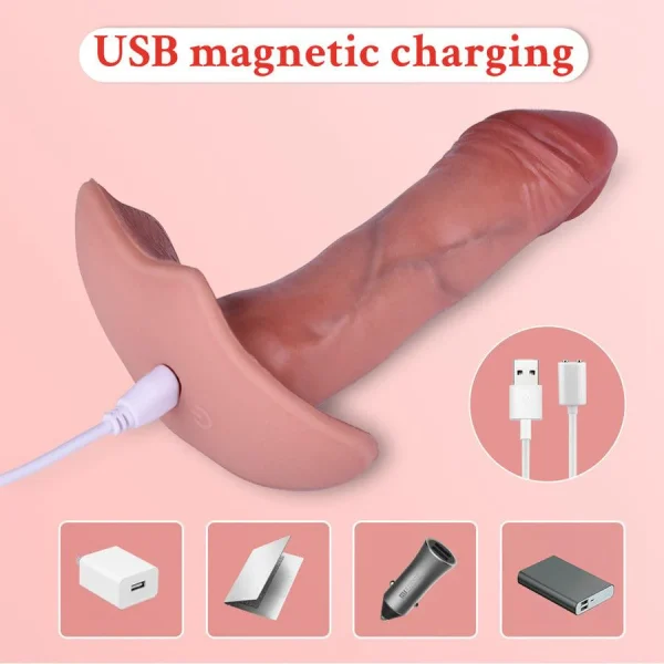 Thrusting Wearable Dildo Vibrator With Remote