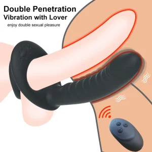 Double Penetrator Penis Ring Vibration and Remote Control (1)